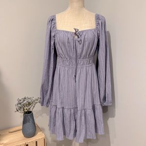 Lush Peasant Sleeve Dress | Lavender Size Large